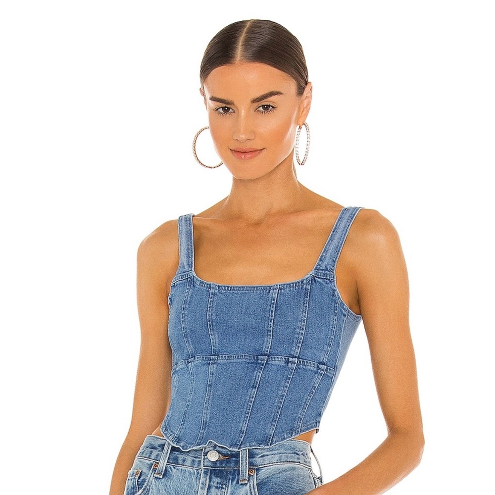 Blue Denim OW collection crop corset